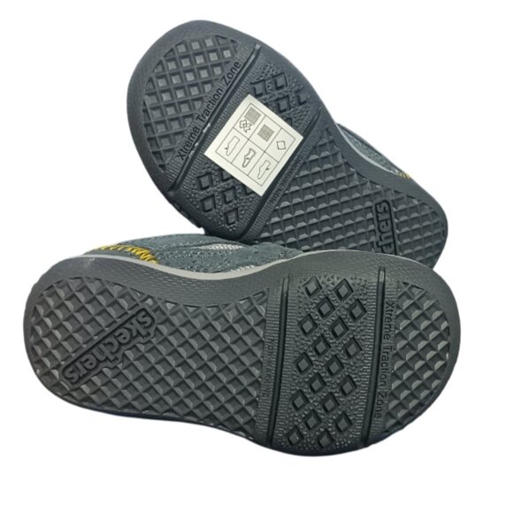 Skechers Baby Boys' Flex Play-Easy Pick Sneaker Charcoal/Grey 4 Medium Toddlers - Picture 12 of 13